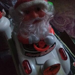Vintage~Cartoon Car~Santa Driving~Music~Flashing Lights~Works~1983~Original Box
